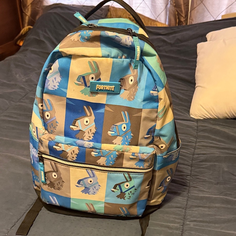 Fortnite Llama Kids Backpack - Blue and Brown